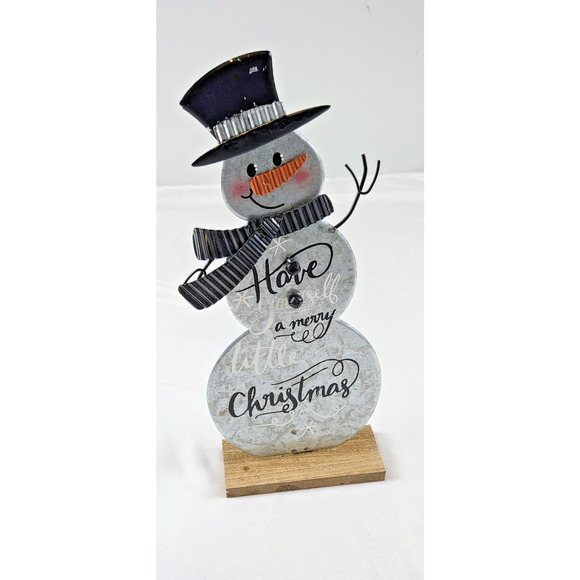 Festive Christmas Décor – Snowman Accent & Sparkle Let It Snow Frame - Picture 4 of 5